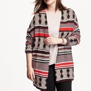 Geo Patterned Cocoon Cardigan